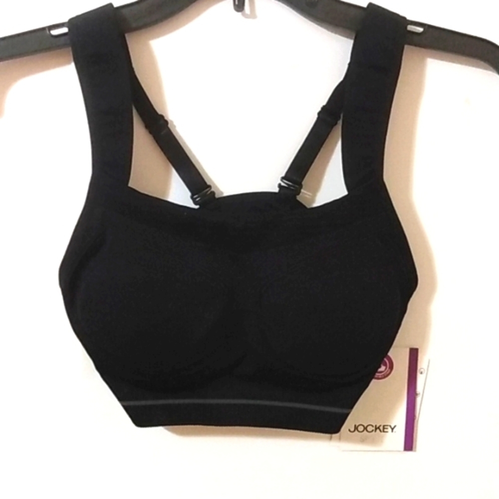 JOCKEY SPORT BLACK ONYX SUPPORT SPORTS BRA SIZE SMALL NWT